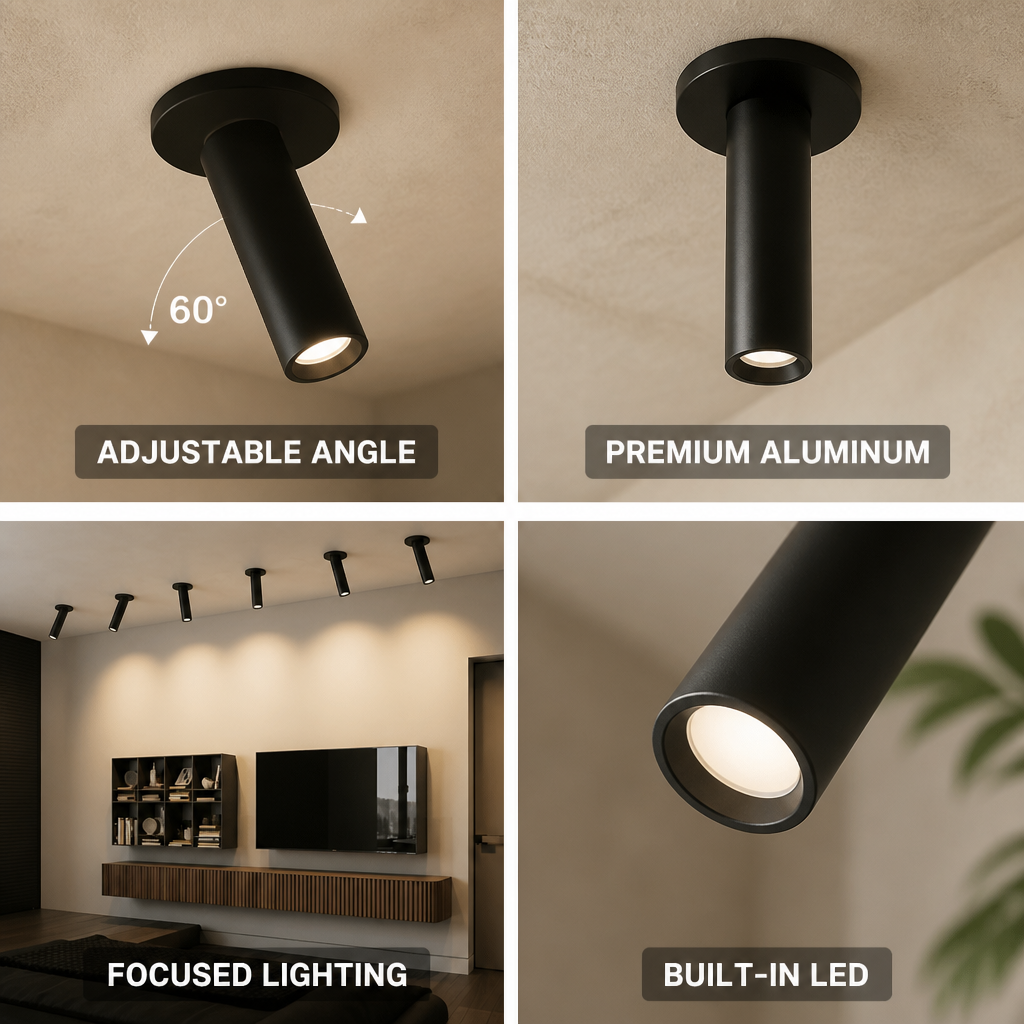 60-Degree Adjustable Beam LED Aluminum Pendant Light
