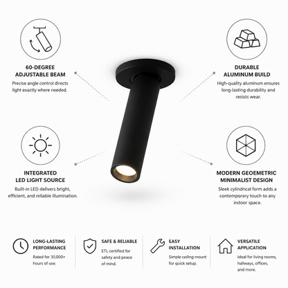 60-Degree Adjustable Beam LED Aluminum Pendant Light