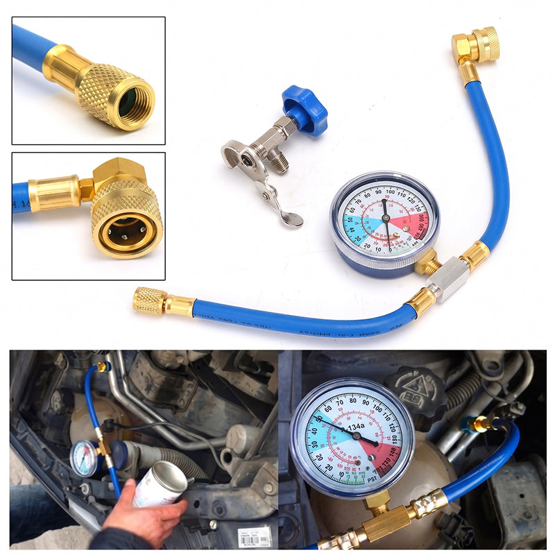 AC Refill Hose Universal Refrigerant 0-350 PSI Gauge