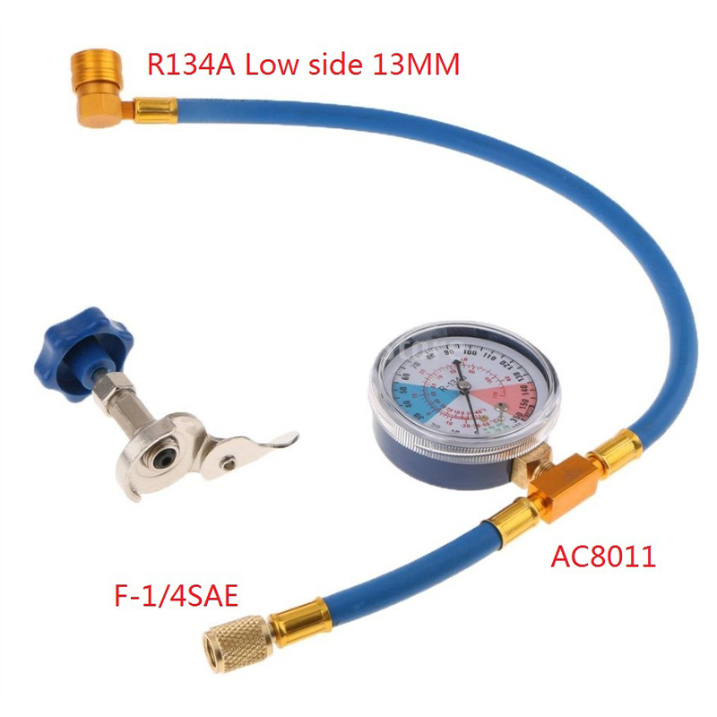 AC Refill Hose Universal Refrigerant 0-350 PSI Gauge