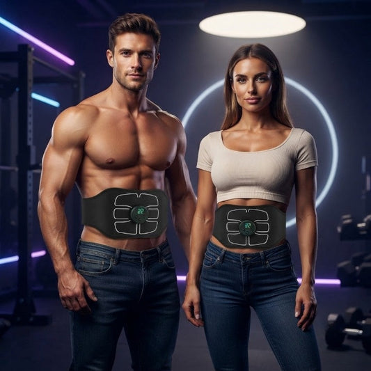 Abdominal Belt EMS 6 Modes Water-Activated Pads USB Rechargeable