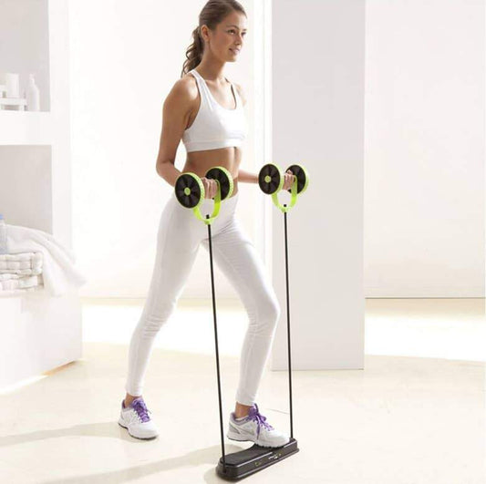 Abdominal Trainer Dual-Wheel Adjustable Resistance Non-Slip Knee Pad