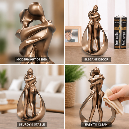 Abstract Embrace Bronze-Tone Decorative Figurine