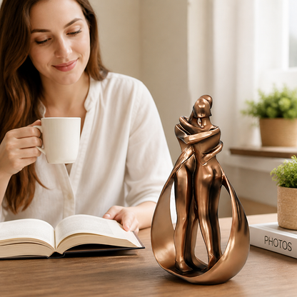 Abstract Embrace Bronze-Tone Decorative Figurine