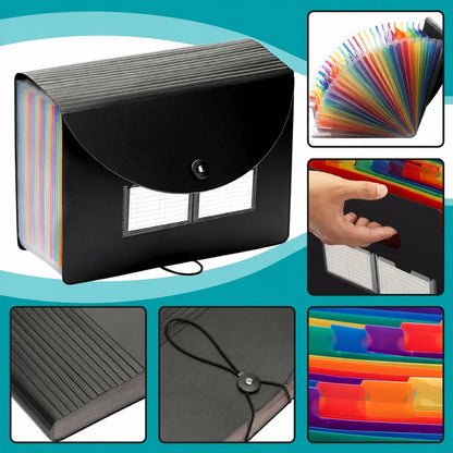 Accordion File Organizer Waterproof Expandable 24 Compartments