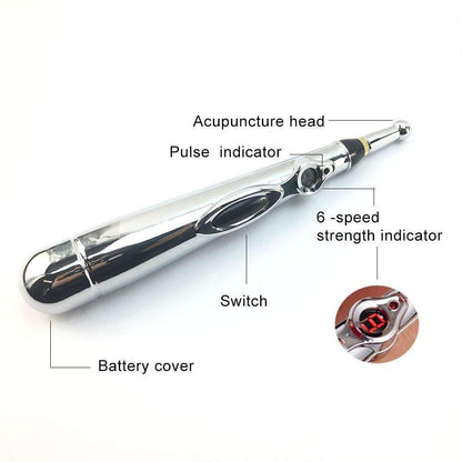 Acupuncture Pen Needle-Free Three Interchangeable Heads Adjustable Intensity