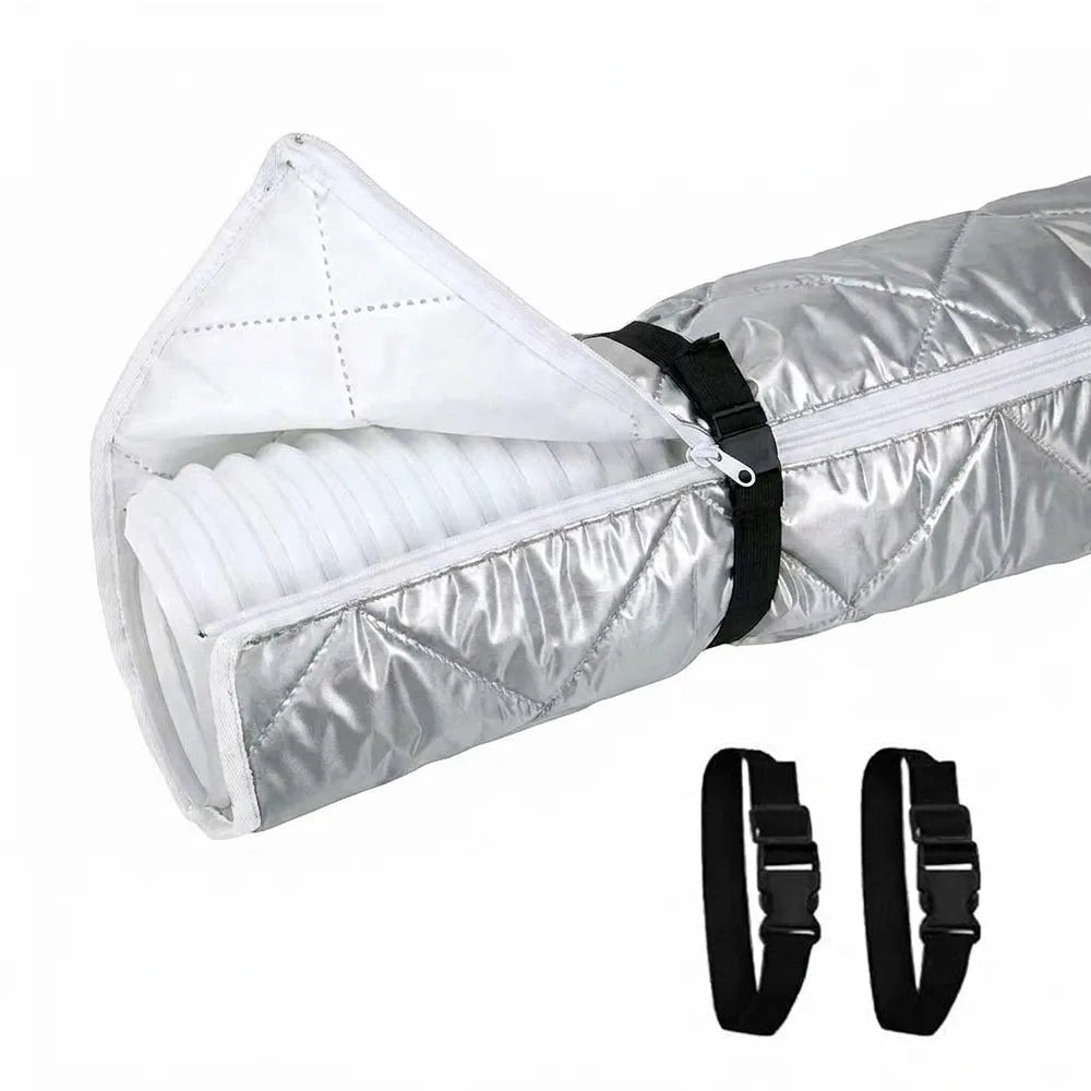 Air Conditioner Hose Cover Insulating Waterproof Zipper & Straps