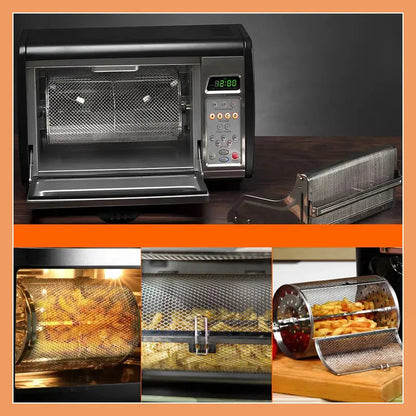 Air Fryer Rotisserie Basket 360° Rotating Stainless Steel