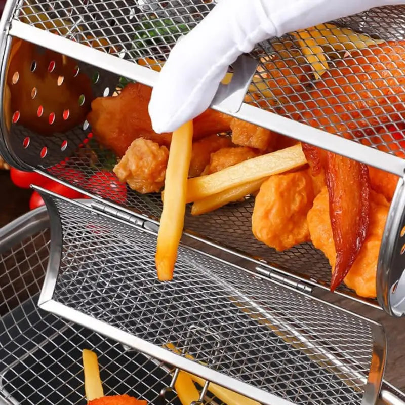 Air Fryer Rotisserie Basket 360° Rotating Stainless Steel