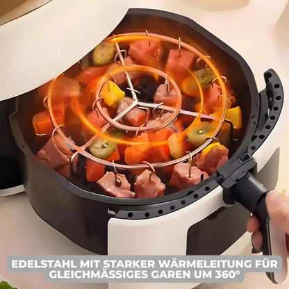 Air Fryer Skewer Rack Rotating 24 Skewers Stainless Steel