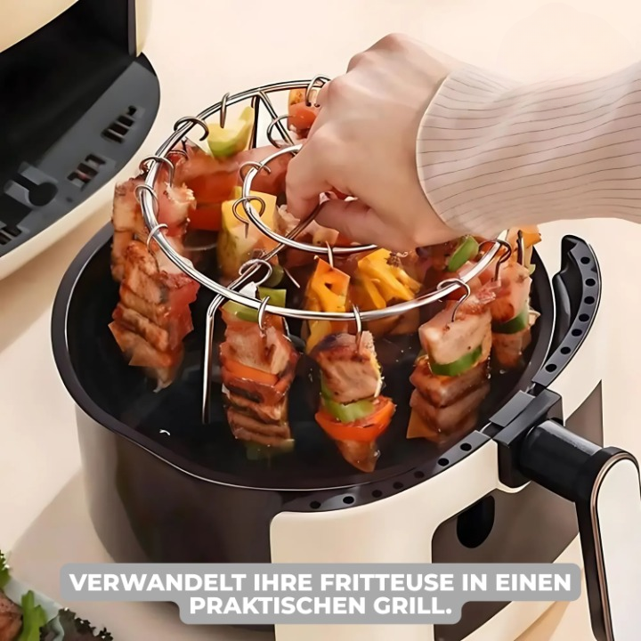 Air Fryer Skewer Rack Rotating 24 Skewers Stainless Steel