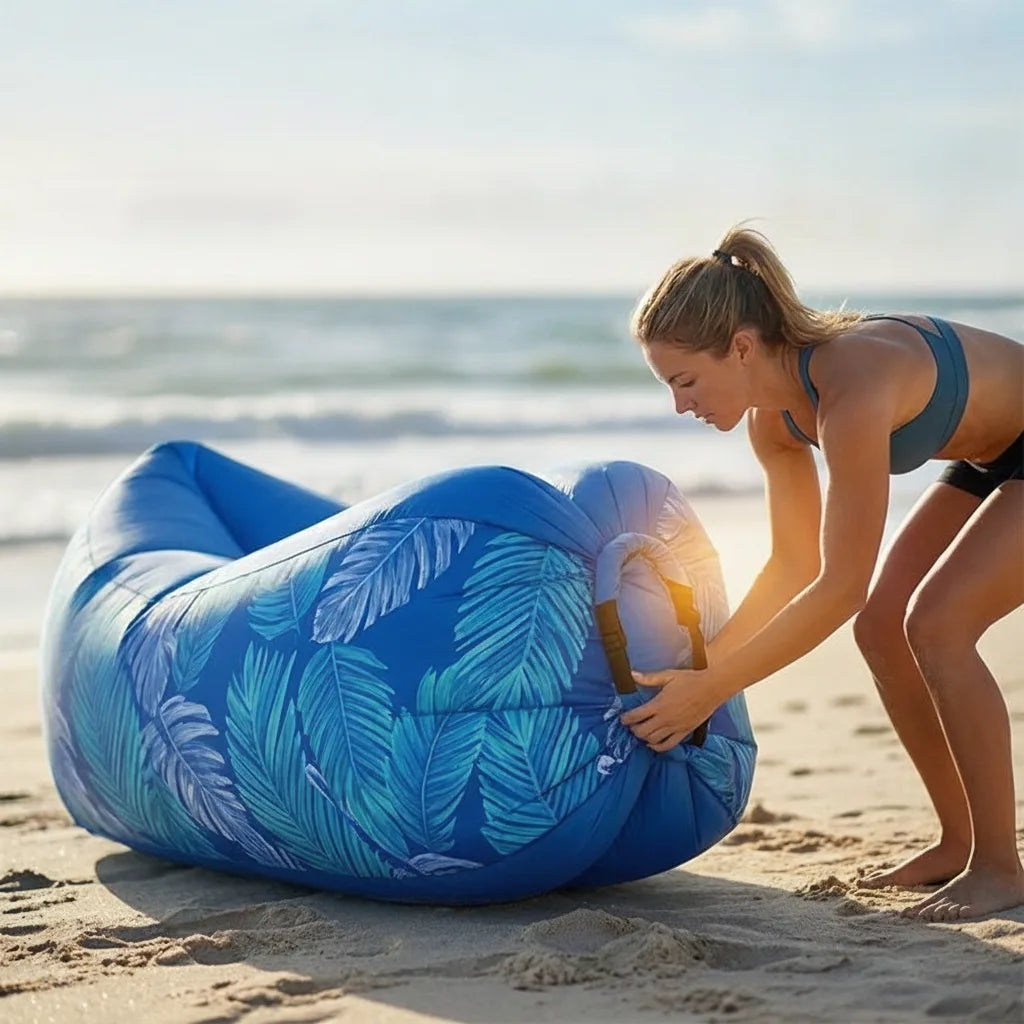 Air Mattress Self-Inflating Integrated Sunshade & Side Pockets