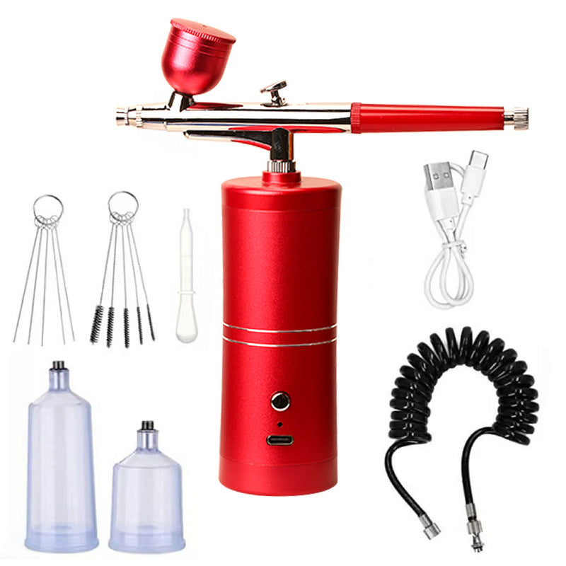 Airbrush Gun Cordless Rechargeable 3 Interchangeable Nozzles