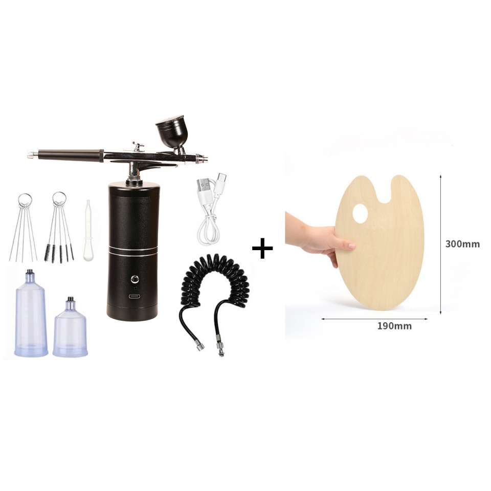 Airbrush Gun Cordless Rechargeable 3 Interchangeable Nozzles