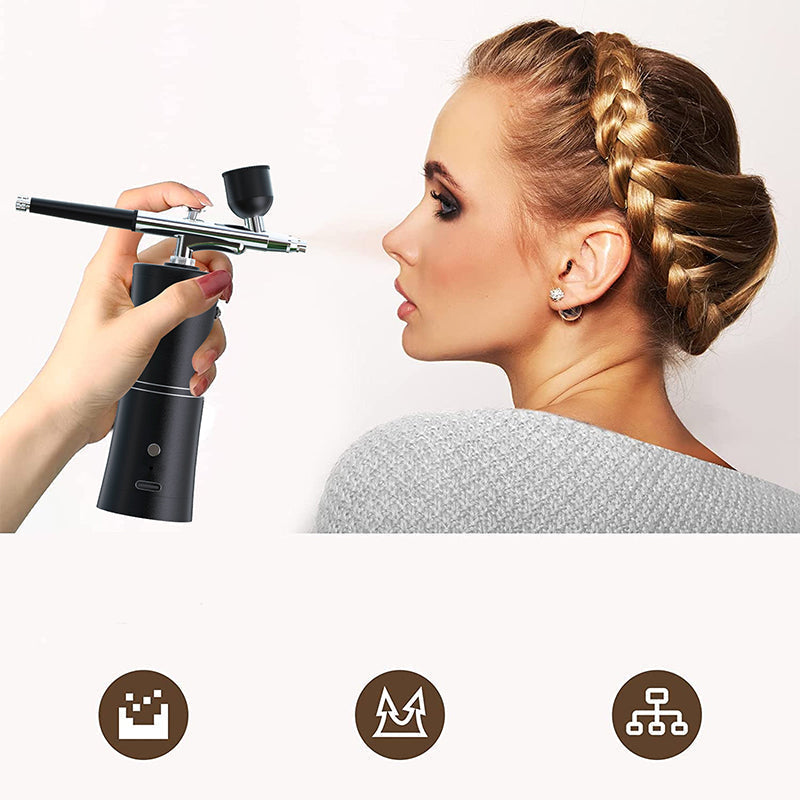 Airbrush Gun Cordless Rechargeable 3 Interchangeable Nozzles