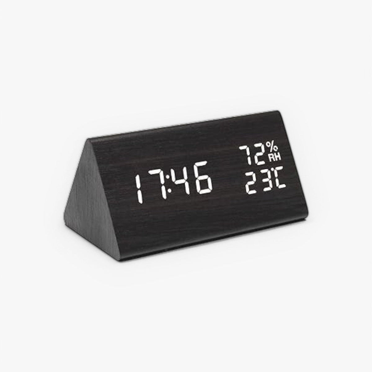Alarm Clock Wooden LED Temperature & Humidity