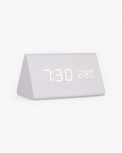 Alarm Clock Wooden LED Temperature & Humidity