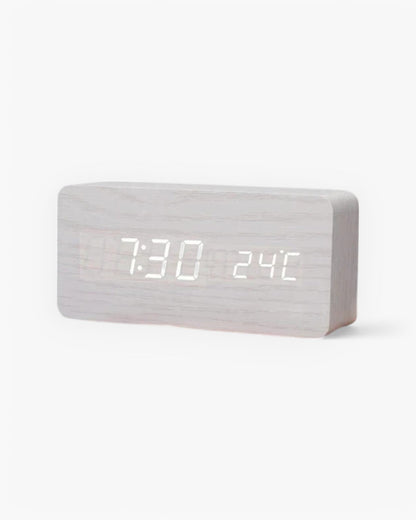 Alarm Clock Wooden LED Temperature & Humidity