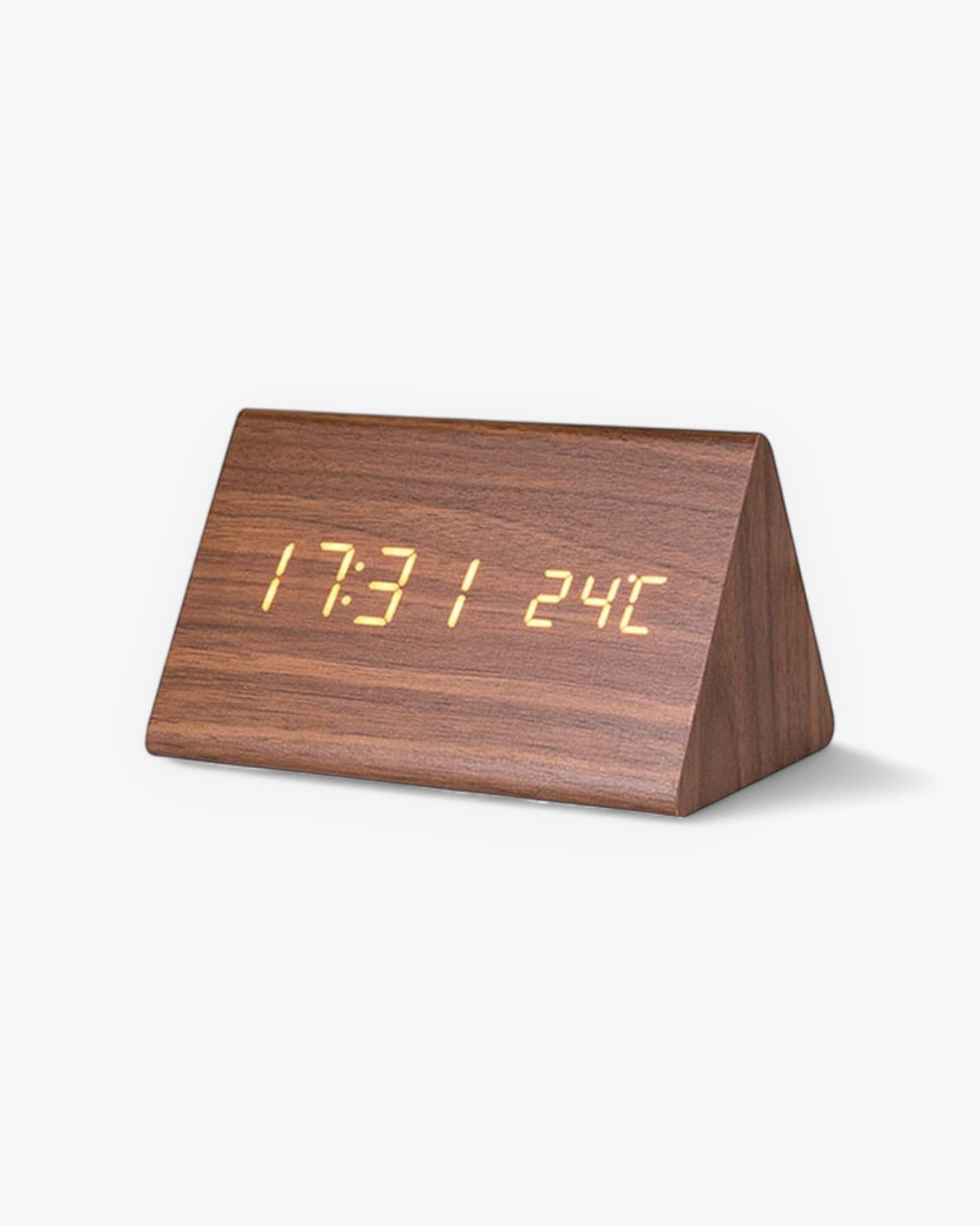 Alarm Clock Wooden LED Temperature & Humidity