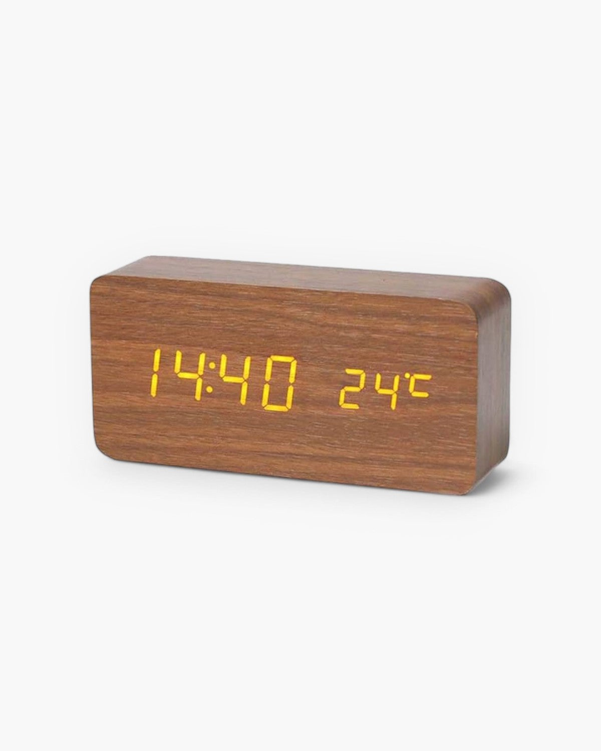 Alarm Clock Wooden LED Temperature & Humidity