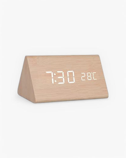Alarm Clock Wooden LED Temperature & Humidity