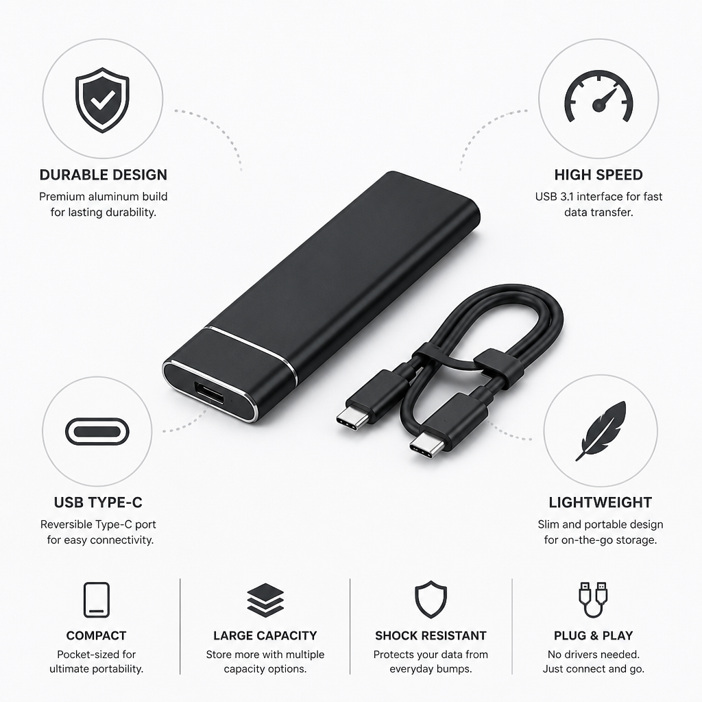 Aluminum External SSD (USB 3.1 Type-C)