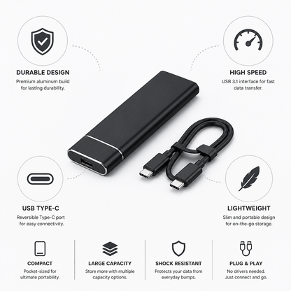 Aluminum External SSD (USB 3.1 Type-C)