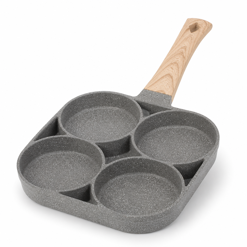 Aluminum Non-Stick 4-Compartment Omelet Pan