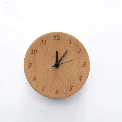 Analog Alarm Clock Silent Tick-Free Movement Solid Beechwood