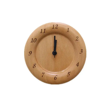 Analog Alarm Clock Silent Tick-Free Movement Solid Beechwood
