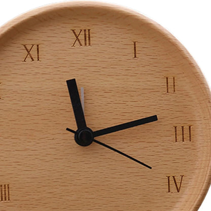 Analog Alarm Clock Silent Tick-Free Movement Solid Beechwood