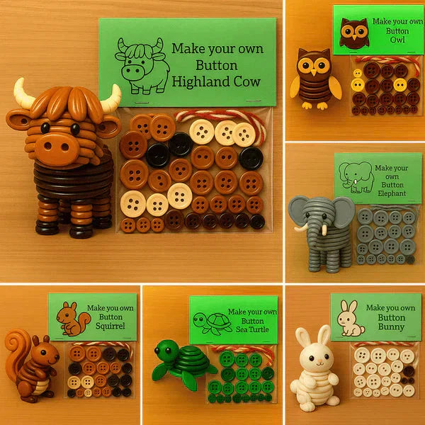Animal Craft Kit All-In-One Buttons & Yarn