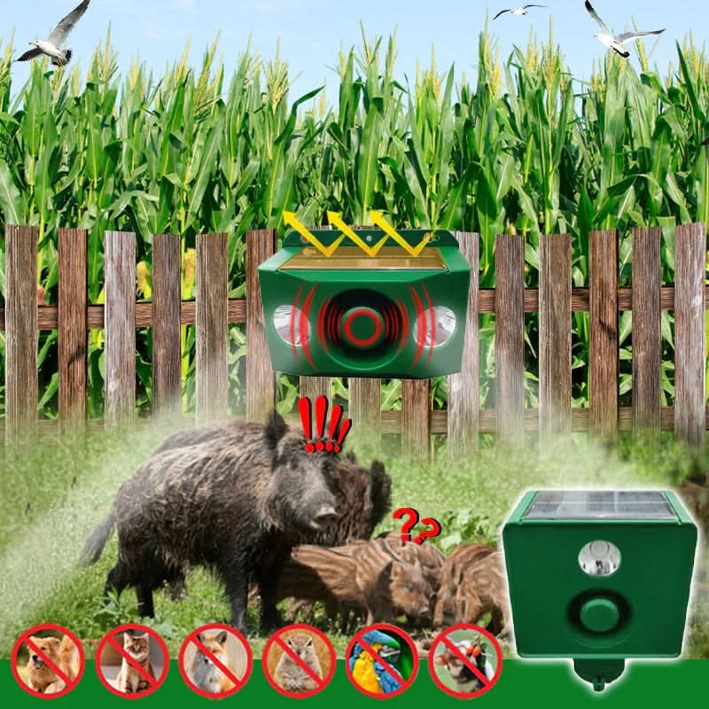 Animal Repellent Solar-Powered Flashing LED 33 Ft Range