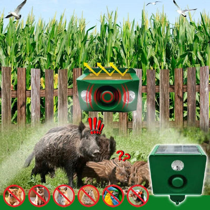 Animal Repellent Solar-Powered Flashing LED 33 Ft Range