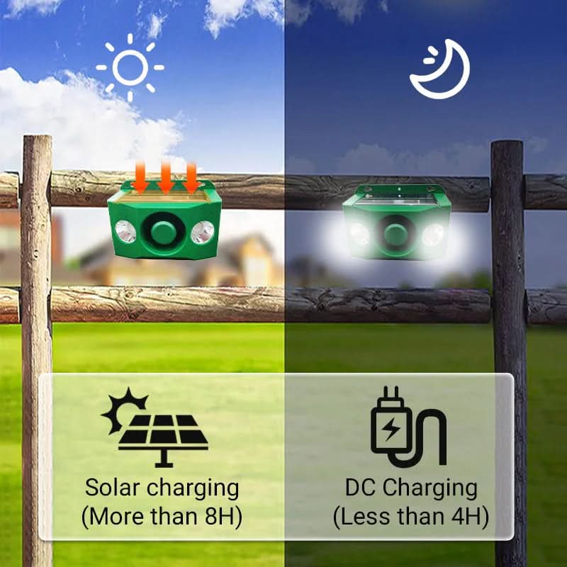 Animal Repellent Solar-Powered Flashing LED 33 Ft Range