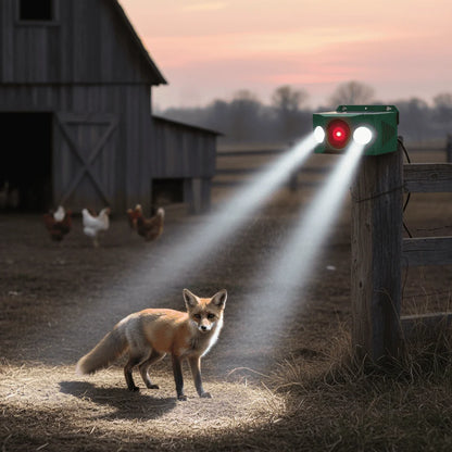 Animal Repellent Solar-Powered Flashing LED 33 Ft Range