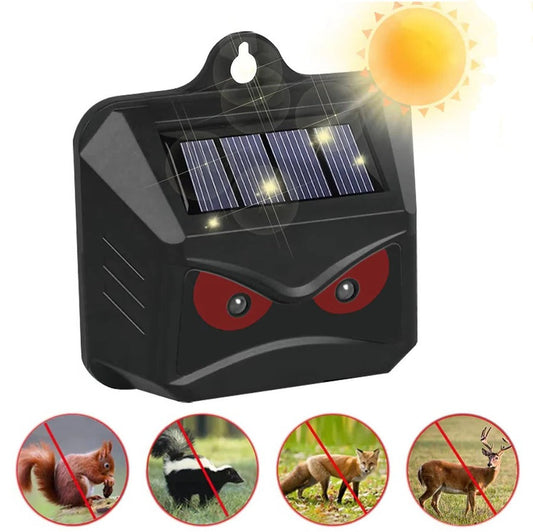 Animal Repeller Solar Ultrasonic & Blinking LED Pet-Safe