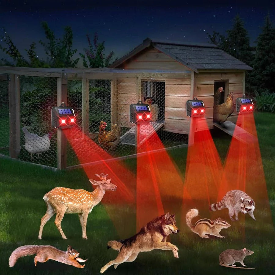 Animal Repeller Solar Ultrasonic & Blinking LED Pet-Safe