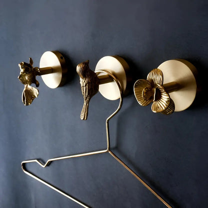 Animal Wall Hook Solid Brass Gold Finish