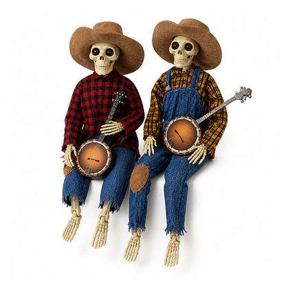 Animated Skeleton Duo Motion-Activated Music & Lights