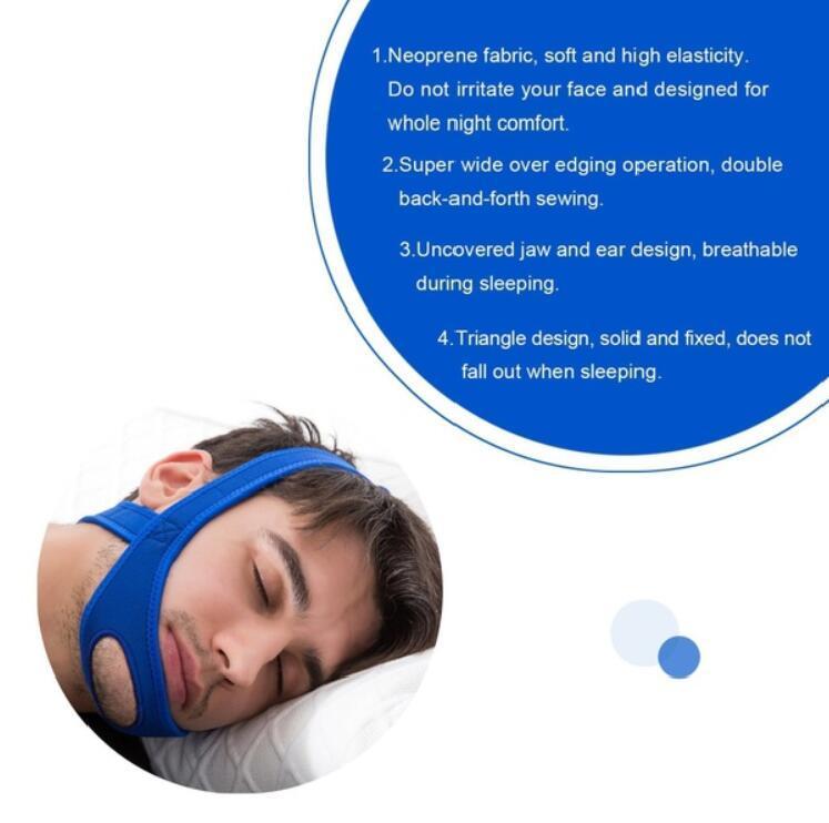 Anti-Snoring Chin Strap Adjustable Fit Breathable Fabric Velcro Closure