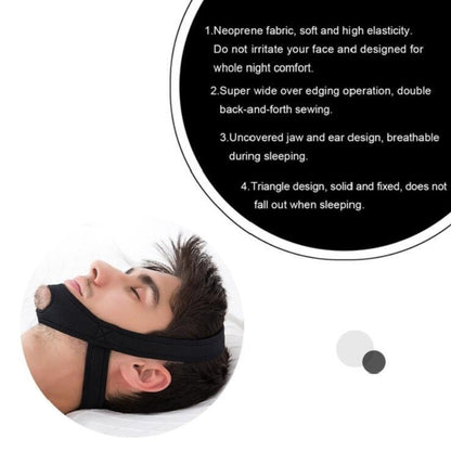 Anti-Snoring Chin Strap Adjustable Fit Breathable Fabric Velcro Closure