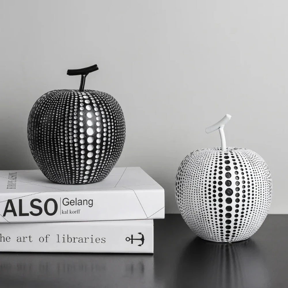 Apple Sculpture Resin Perforated Dot Pattern