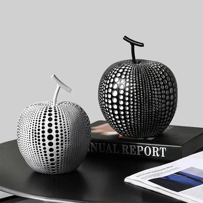 Apple Sculpture Resin Perforated Dot Pattern