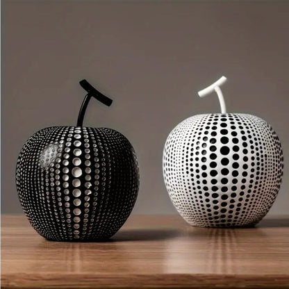 Apple Sculpture Resin Perforated Dot Pattern