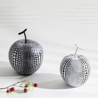 Apple Sculpture Resin Perforated Dot Pattern