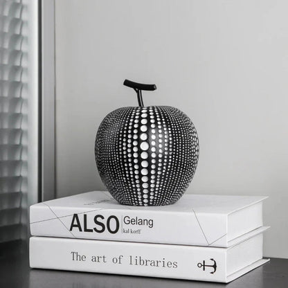 Apple Sculpture Resin Perforated Dot Pattern