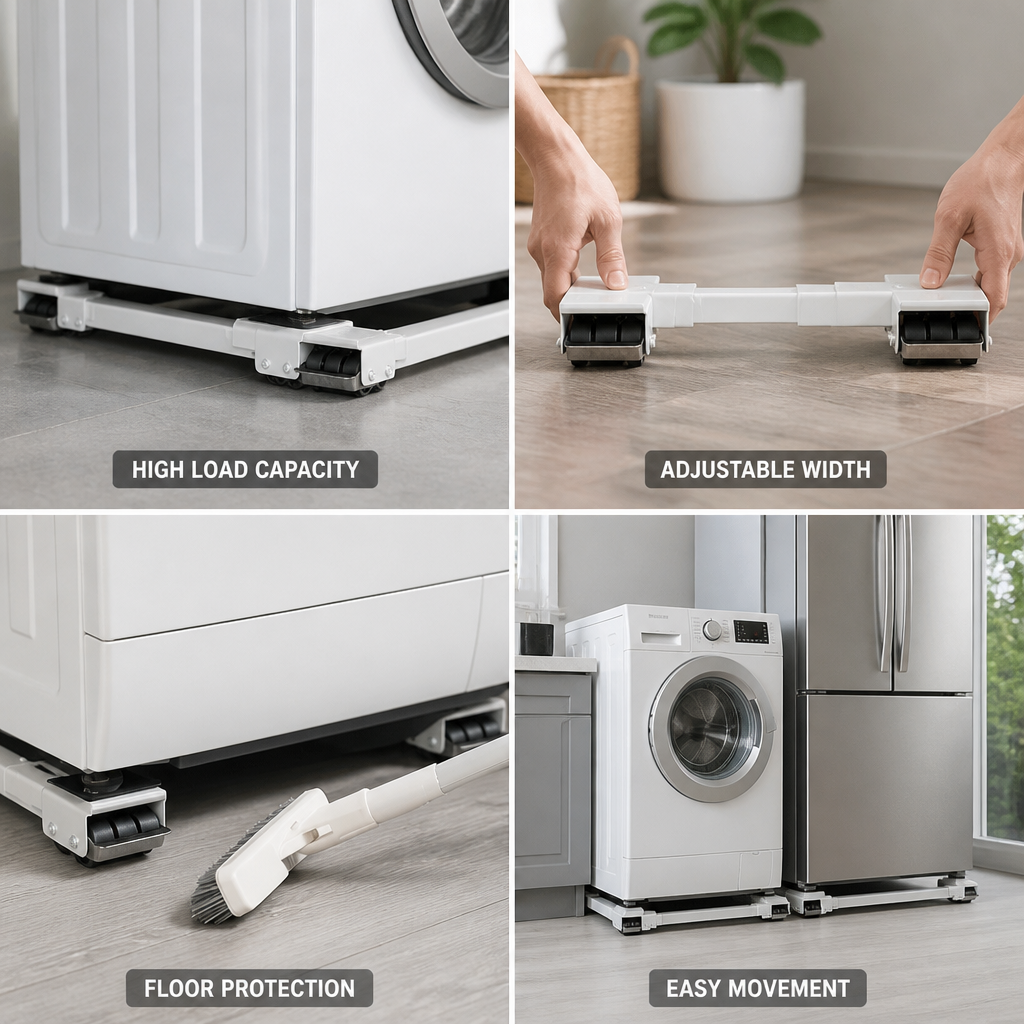 Appliance Mover 300 Kg Adjustable Width Shock-Absorbing Base
