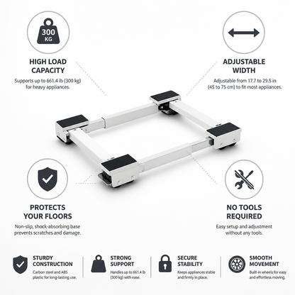 Appliance Mover 300 Kg Adjustable Width Shock-Absorbing Base
