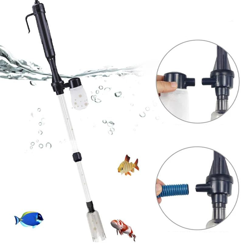 Aquarium Gravel Vacuum Automatic Battery-Powered Adjustable Tubes